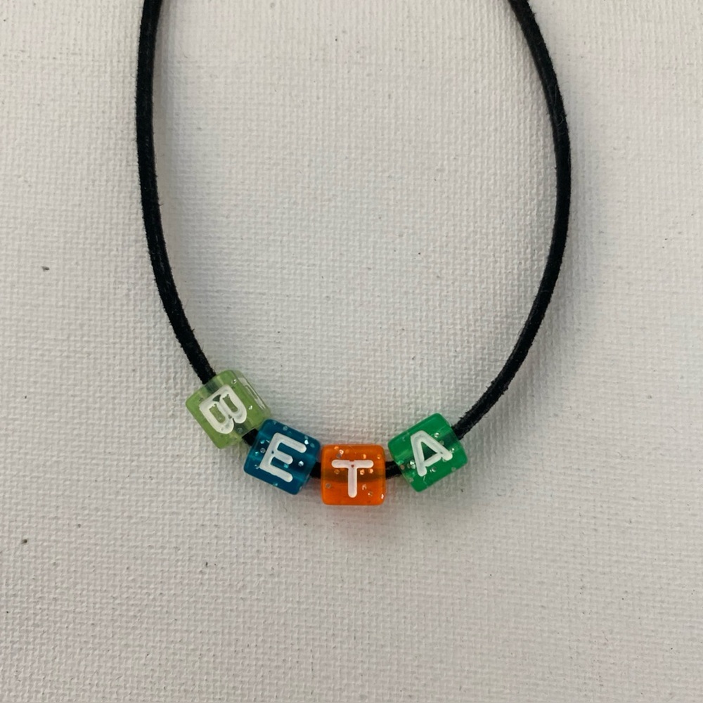 Rainbow square bead colorful choker ‘beta’ faux suede black ddlg / 3 for $15
